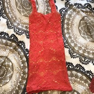 Pink lace free people slip